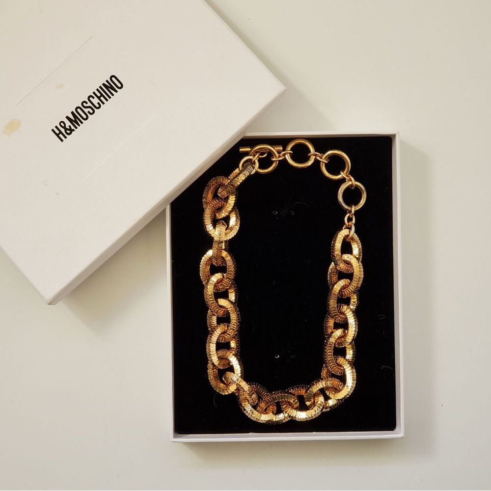 Moschino H&M Gold Plated Thick Chain Necklace